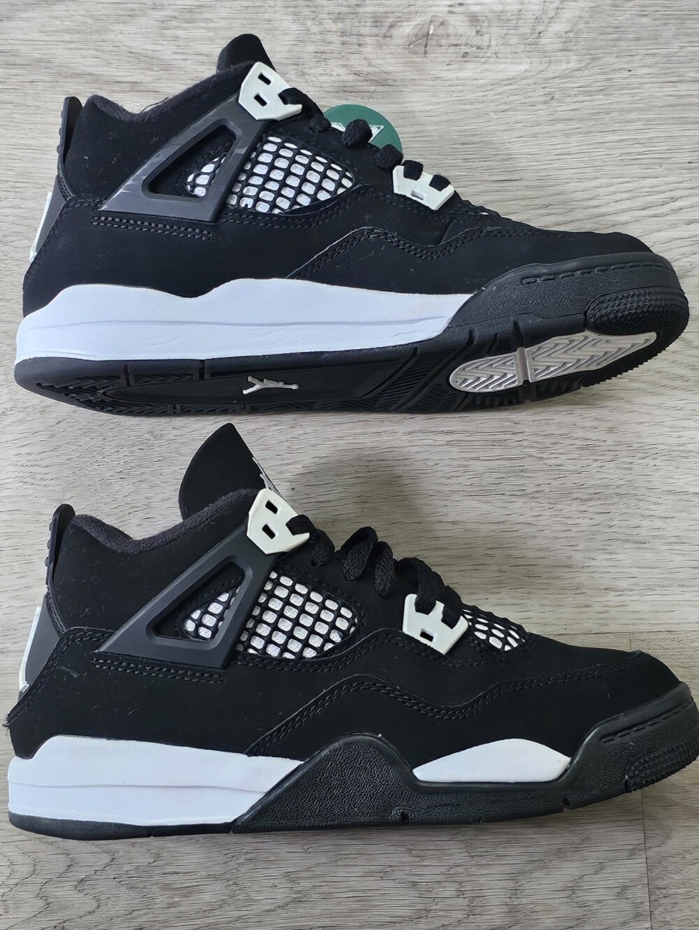 Nike Air Jordan 4 Retro Military Black Kids Size 2Y Black White - Picture 5 of 9